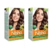 Nisha Creme Hair Color 3.5 Chocolate Brown (Developer 60ml + Colorant Tube 60gm + Conditioner 6ml + Glove) (1Pack, Pack of 2)
