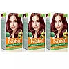 Nisha Creme Hair Color 3.16 Burgundy (Developer 60ml + Colorant Tube 60gm + Conditioner 6ml + Glove) (1Pack, Pack of 3)