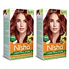 Nisha Creme Hair Color 5.50 Mahogany (Developer 60ml + Colorant Tube 60gm + Conditioner 6ml + Glove) (1Pack, Pack of 2)