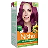 Nisha Creme Hair Color Wine Burgundy (Developer 60ml + Colorant Tube 60gm + Conditioner 6ml + Glove) (1Pack)