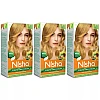 Nisha Creme Hair Color 8.1 Golden Blonde (Developer 60ml + Colorant Tube 60gm + Conditioner 6ml + Glove) (1Pack, Pack of 3)