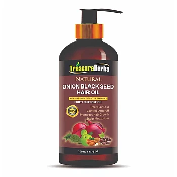 TreasureHerbs Onion Black Seed Hair Oil (200ml)