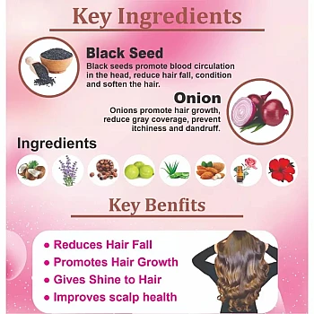 TreasureHerbs Onion Black Seed Hair Oil (200ml)