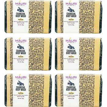 Khadi Mauri Charcoal Body Wash Soap (125g, Pack of 6)