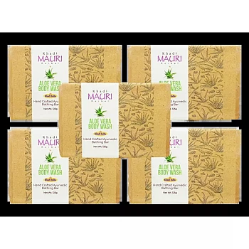 Khadi Mauri Aloevera Body Wash Soap (125g, Pack of 5)