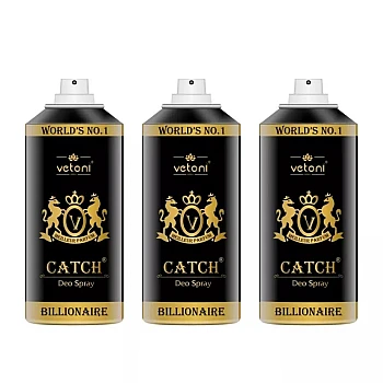 Vetoni Billionarire Deo Spray For Men (165ml, Pack of 3)