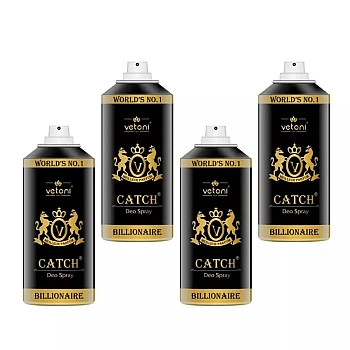 Vetoni Billionarire Deo Spray For Men (165ml, Pack of 4)