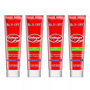 Vetoni College Boy Shaving Cream Red (120g, Pack of 4)