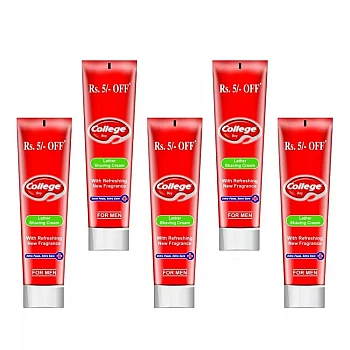 Vetoni College Boy Shaving Cream Red (120g, Pack of 5)