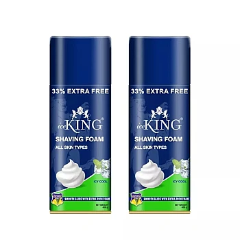 Vetoni Shaving Foam Icy Cool(Blue) (400g, Pack of 2)