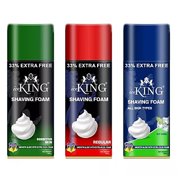 Vetoni Shaving Foam Combo Of 3 (Sensitive Green + Icy Cool Blue + Regular Red )(Each 400G) (1Pack)
