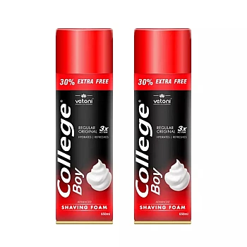 Vetoni College Boy Shaving Foam (650g, Pack of 2)