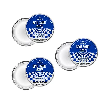 Vetoni Style Smart Hair Wax Crazy Hold (125g, Pack of 3)