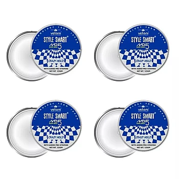 Vetoni Style Smart Hair Wax Crazy Hold (125g, Pack of 4)