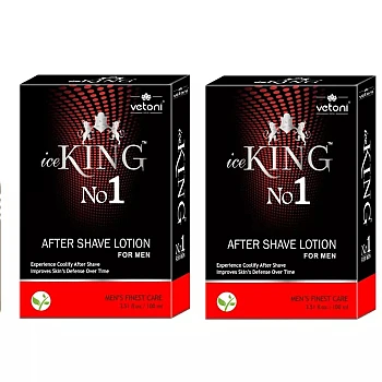 Vetoni Ice King No. 1 After Shaving Lotion Red (100ml, Pack of 2)