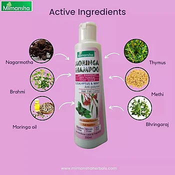 Mimansha Moringa Shampoo (Eucalyptus & mint). (200ml)