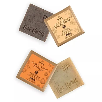Nat Habit Fresh Exfoliating Orange + Soothing Sandalwood Soaps (Each 125g) (1Pack)
