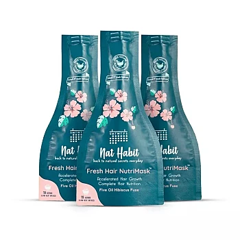 Nat Habit Fresh Hair Nutrimask 5-Oil Hibiscus Fuse (40g, Pack of 3)