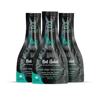 Nat Habit Fresh Hair Nutrimask Curry Sesame Melanin Restore (40g, Pack of 3)