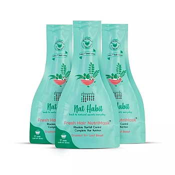 Nat Habit Fresh Hair Nutrimask Crushed Tri-leaf Boost (40g, Pack of 3)