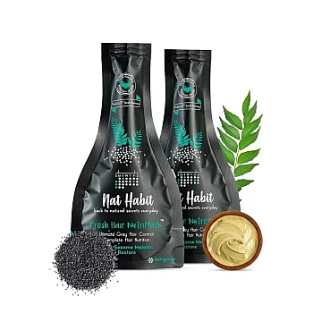 Nat Habit Fresh Hair Nutrimask Curry Sesame Melanin Restore (40g, Pack of 2)