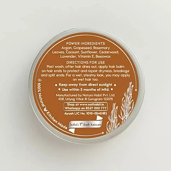 Nat Habit Green Infused Post-Wash Hair Balm Argan Grapeseed (25ml)