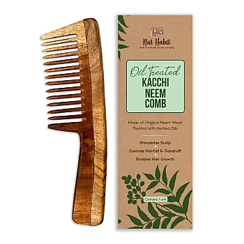 Nat Habit Oil Treated Kacchi Neem Comb Wide Tooth (1units)