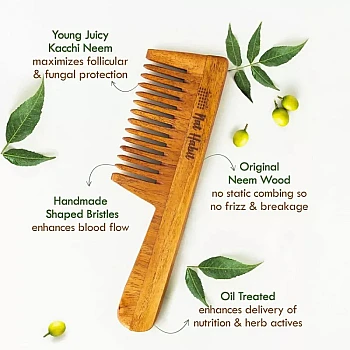 Nat Habit Oil Treated Kacchi Neem Comb Wide Tooth (1units)