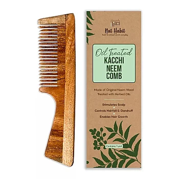 Nat Habit Oil Treated Kacchi Neem Comb Fine Tooth (1units)