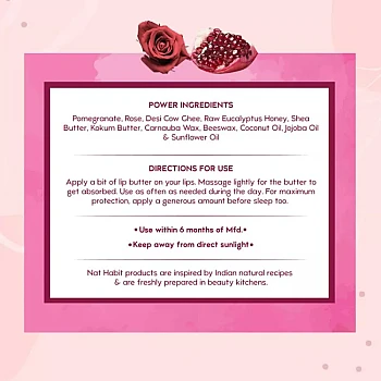 Nat Habit Pomegranate Rose Fresh Infused Lip Butter (10g)