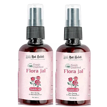 Nat Habit Pure Fresh Distilled Floral Jal Rose (100ml, Pack of 2)