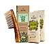 Nat Habit Wide Tooth Wooden Kacchi Neem Comb & Henna Paste Soaked (Comb 1Pcs + 2 Pack Paste Each 220g) (1Pack)