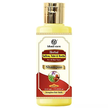 Khadi Care Herbal Saffron, Tulsi & Reetha Shampoo (210ml)