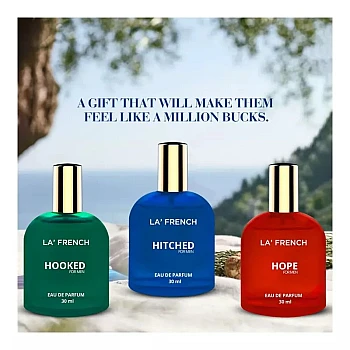 LA French Gift Set Hooked + Hitched + Hope For Men Perfume (30ml Each) (1Pack)