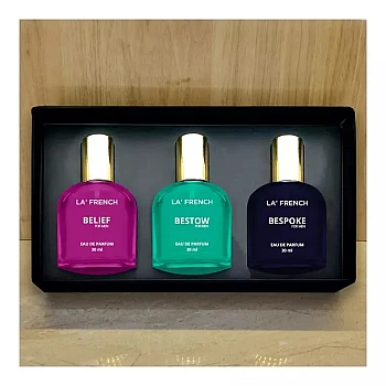 LA French Gift Set Belief + Bestow + Bespoke For Men Perfume (30ml Each) (1Pack)