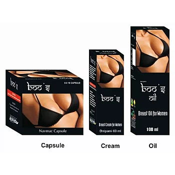 Mahaved Boos Oil + Boos Capsule + Boos Cream (Oil 100ml + 9*10Cap + Cream 60ml) (1Pack)