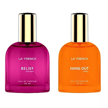 LA French Belief & Hangout For Men & Women Eau De Parfum (30ml Each) (1Pack)