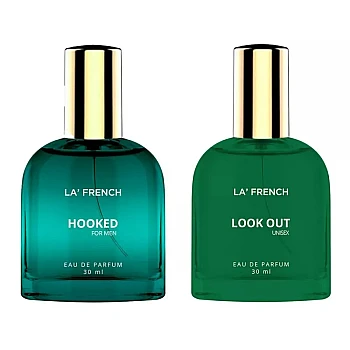LA French Hooked & Look Out For Men & Women Eau De Parfum (30ml Each) (1Pack)