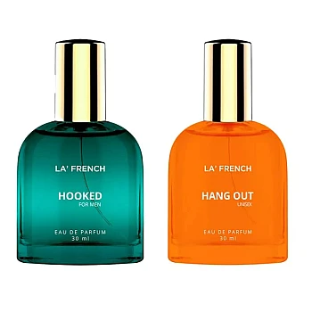 LA French Hooked & Hang Out For Men & Women Eau De Parfum (30ml Each) (1Pack)
