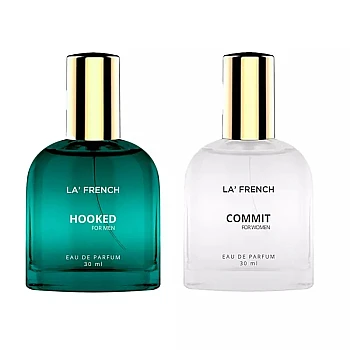 LA French Hooked & Commit For Men & Women Eau De Parfum (30ml Each) (1Pack)