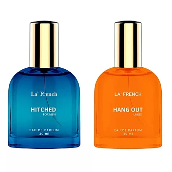 LA French Hitched & Hang Out For Men & Women Eau De Parfum (30ml Each) (1Pack)