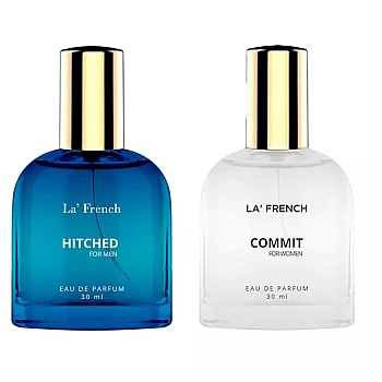 LA French Hitched & Commit For Men & Women Eau De Parfum (30ml Each) (1Pack)