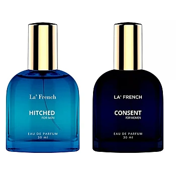 LA French Hitched & Consent For Men & Women Eau De Parfum (30ml Each) (1Pack)