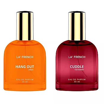 LA French Hang Out & Cuddle For Men & Women Eau De Parfum (30ml Each) (1Pack)