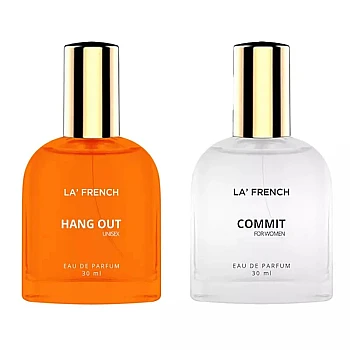LA French Hang Out & Commit For Men & Women Eau De Parfum (30ml Each) (1Pack)