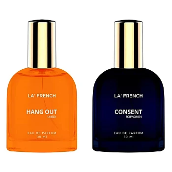 LA French Hang Out & Consent For Men & Women Eau De Parfum (30ml Each) (1Pack)