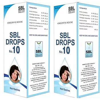 SBL Drops No 10 Hot flashes (30ml, Pack of 2)