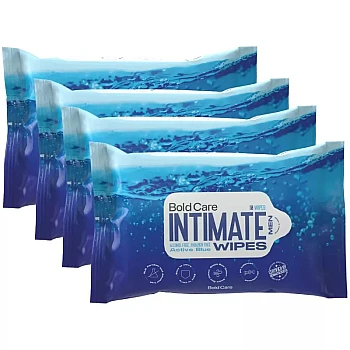 Bold Care Active Blue Intimate Cleansing Wipes For Men (10pcs, Pack of 4)