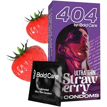 Bold Care 404 Super Ultra Thin Strawberry Flavored Condoms For Men (10units)