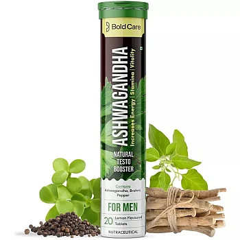 Bold Care Ashwagandha Effervescent Tablets Lemon Flavour (20tab)